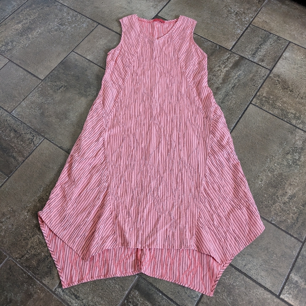 Cutloose Cotton Blend Laggenlook Tank Midi/Maxi Dress Size S Coral/Pink